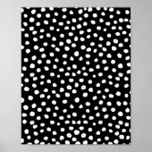 Preppy Dots Moderne Schwarz-weiße Druckpunkte Poster (Vorne)