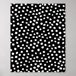 Preppy Dots Moderne Schwarz-weiße Druckpunkte Poster