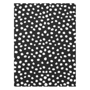 Preppy Dots Moderne Schwarz-weiße Druckpunkte Tischdecke