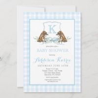 Preppy Duck Gingham Wappen Baby Shower Einladung