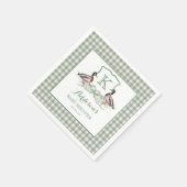 Preppy Duck Gingham Wappen Baby Shower Einladung Serviette (Ecke)