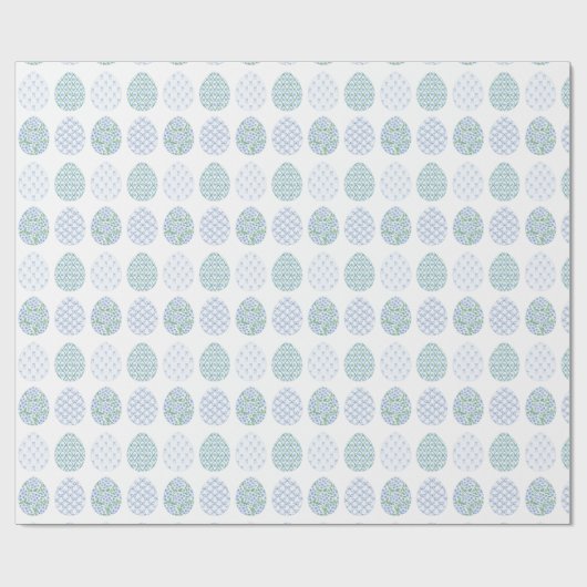 Preppy Easter Blue und Green Hydrangea Bow Trellis Geschenkpapier (Flach)