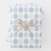 Preppy Easter Blue und Green Hydrangea Bow Trellis Geschenkpapier Set (Beispiel)