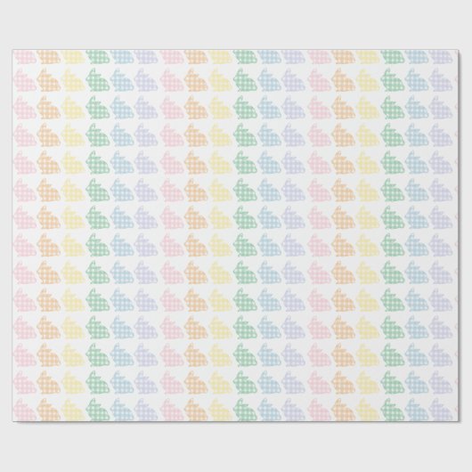 Preppy Easter Bunny Gingham Pastel Geschenkpapier (Flach)