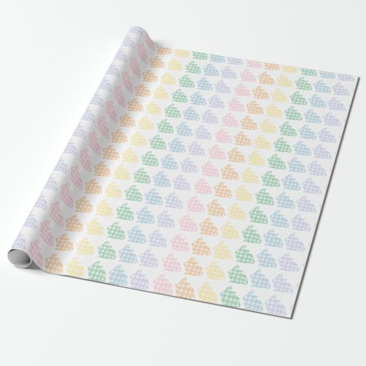Preppy Easter Bunny Gingham Pastel Geschenkpapier (Ungerollt)