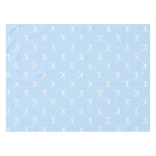 Preppy Elegant Blue Bow Pattern Spring & Summer Tischdecke (Vorderseite (Horizontal))