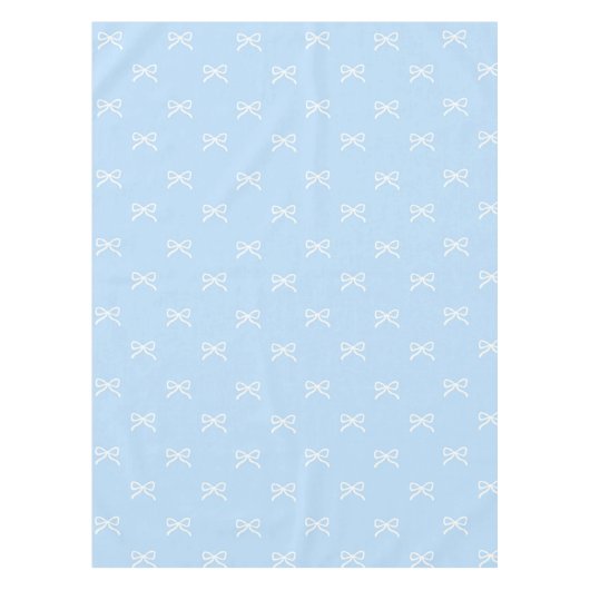 Preppy Elegant Blue Bow Pattern Spring & Summer Tischdecke (Vorderseite)