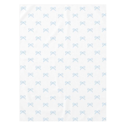Preppy Elegant Blue Bow Pattern Spring & Summer Tischdecke (Vorderseite)