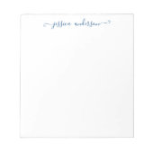 Preppy Elegant Navy Blue Feminine Girly Script Notizblock (Vorderseite)