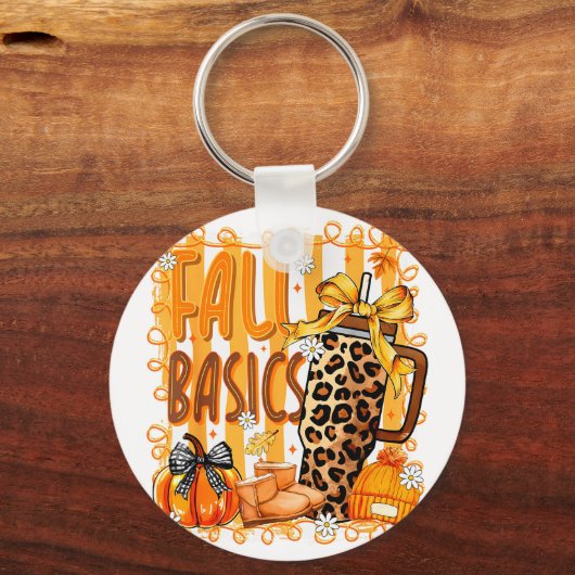 Preppy Fall Basics Coquette Bow Pumpkin Autumn Wom Schlüsselanhänger (Vorderseite)