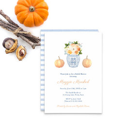 Preppy Fall Blume Ginger Jar Pumpkin Baby Shooter Einladung