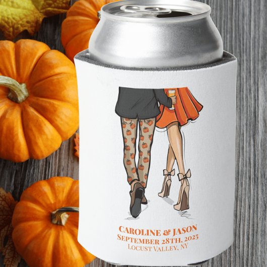 Preppy Fall Couple Pumpkin Pants Orange Dress Beer Dosenkühler