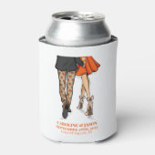 Preppy Fall Couple Pumpkin Pants Orange Dress Beer Dosenkühler (Kanne Vorderseite)