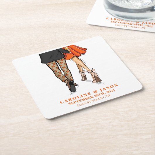 Preppy Fall Couple Shower Hochzeitsdusche Herbst P Rechteckiger Pappuntersetzer (angewinkelt)