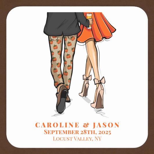 Preppy Fall Couple Shower Hochzeitsdusche Herbst P Rechteckiger Pappuntersetzer