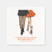 Preppy Fall Couple Shower Wedding Autumn Party  Serviette (Vorderseite)