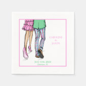 Preppy Fashion Couple Shower Wedding Serviette (Vorderseite)