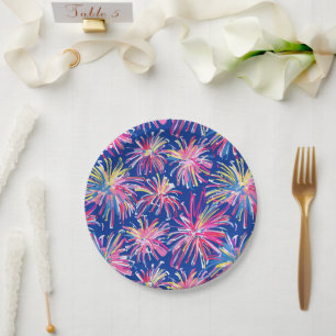 Preppy Fireworks 4. Juli Papierplatte Pappteller