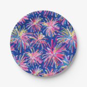 Preppy Fireworks 4. Juli Papierplatte Pappteller (Vorderseite)