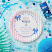 Preppy First Birthday Chinoiserie Ruffle Cake Bows Pappteller (Party)