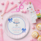 Preppy First Birthday Chinoiserie Ruffle Cake Bows Pappteller (Party)