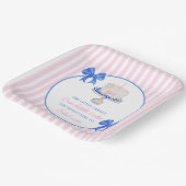 Preppy First Birthday Chinoiserie Ruffle Cake Bows Pappteller (Gewinkelt)