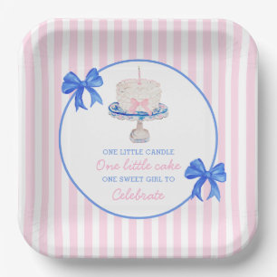 Preppy First Birthday Chinoiserie Ruffle Cake Bows Pappteller