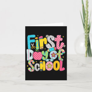 Preppy first day day of school back to school lehr karte