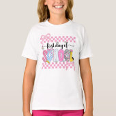 Preppy First Day of School Checkered Coquette Bow  T-Shirt (Vorderseite)
