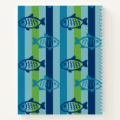 Preppy Fish Coastal Kitchen Stripe Recipe Notizblock (Rückseite)