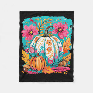 Preppy Floral Fall Pumpkin Herbst Erntedank Coz Fleecedecke