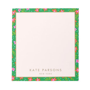 Preppy Floral Notepad Notizblock