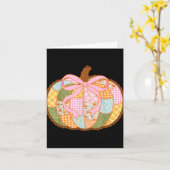 Preppy Floral Patchwork Pumpkin Coquette Lace Fall Karte (Gelbe Blume)