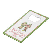 Preppy Floral Pink and Green Bow Personalized Geldbeutel Flaschenöffner (Rückseite Schrägansicht)
