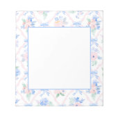Preppy Floral Ribbon Bows Grandmillennial Notizblock (Vorderseite)