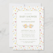 Preppy Floral Spring Summer Flowers Baby Shower Einladung (Vorderseite)