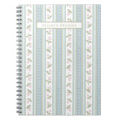 Preppy Floral Strip Personalisiertes Notebook Notizblock (Vorderseite)