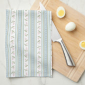 Preppy Floral Stripe Kitchen Towel Geschirrtuch (Viertel Falte)