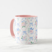 Preppy florale Ribbonerie Aquarell Blume Bogen Tasse (Vorderseite Links)