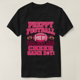 Preppy-Football Pink Out - Brustkrebs bekämpfen Fa T-Shirt