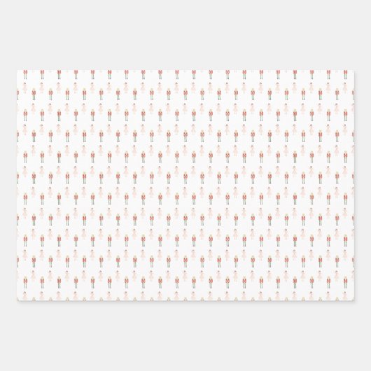 Preppy For Girl Pink Christmas Nutcracker Geschenkpapier Set (Vorderseite 3)