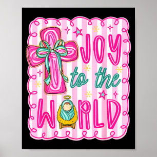 Preppy Freude Für Die Welt Christliches Weihnachts Poster
