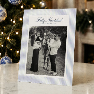 Preppy Frohe Weihnachten Blau gestreifte Weihnacht