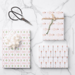 Preppy für Mädchen Rosa Weihnachtsnussknacker Geschenkpapier Set