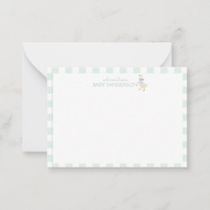 Preppy-Gans-Baby-Shower-Grußkarte Mitteilungskarte