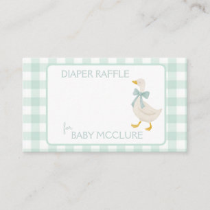 Preppy-Gans-Baby-Shower-Windel-Raffel Begleitkarte