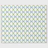 Preppy Garden Trellis mit Blue Bows Geschenkpapier (Flach)