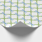 Preppy Garden Trellis mit Blue Bows Geschenkpapier (Ecke)