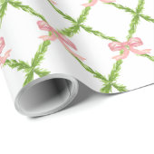 Preppy Garden Trellis mit rosa Bows Geschenkpapier (Rolleneckpunkt)