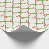 Preppy Garden Trellis mit rotem Bows Wrapping Pape Geschenkpapier (Ecke)